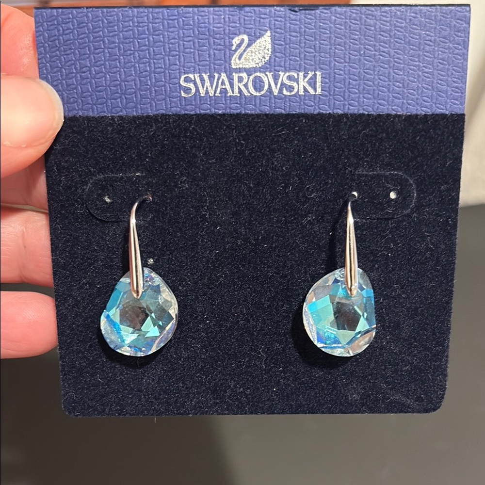 Swarovski Blue and Silver Crystal Earrings
